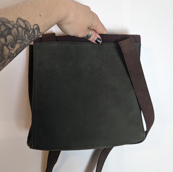 NEW Gold Pfeil Nubuck Crossbody Bag Multicolor Neutral - Picture 2 of 7